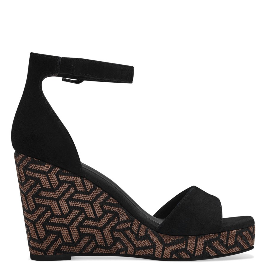 Tamaris Tamaris Wedge Sandal 28331 | Black | Heeled Sandals