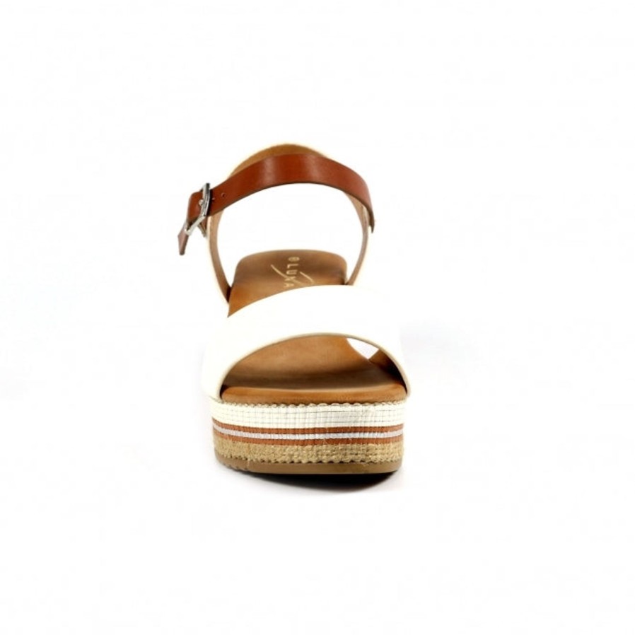 Lunar Lunar | Britt Wedge Sandal | White | Heeled Sandals