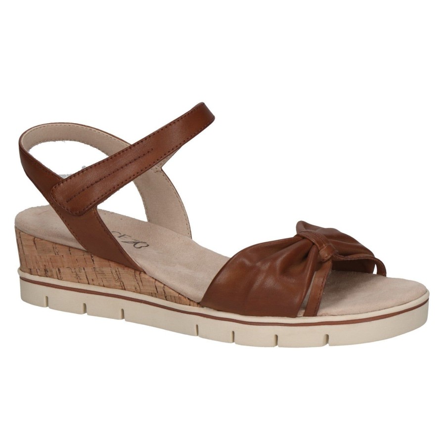 Caprice Caprice Small Wedge Sandal 28712 | Cognac | Heeled Sandals