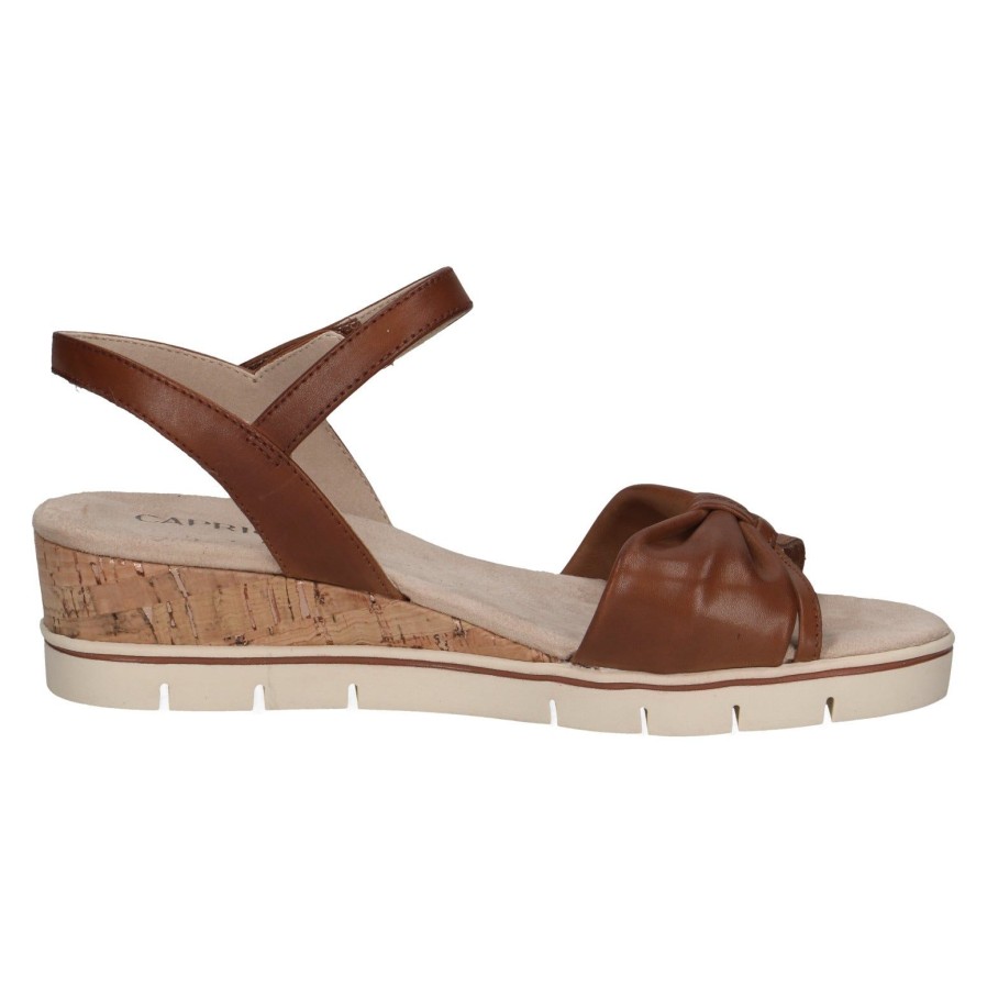 Caprice Caprice Small Wedge Sandal 28712 | Cognac | Heeled Sandals