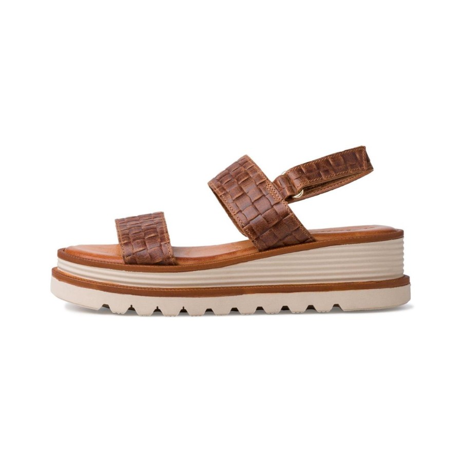 Tamaris Tamaris Chunky Platform Sandal | 28237 | Tan Leather | Heeled Sandals