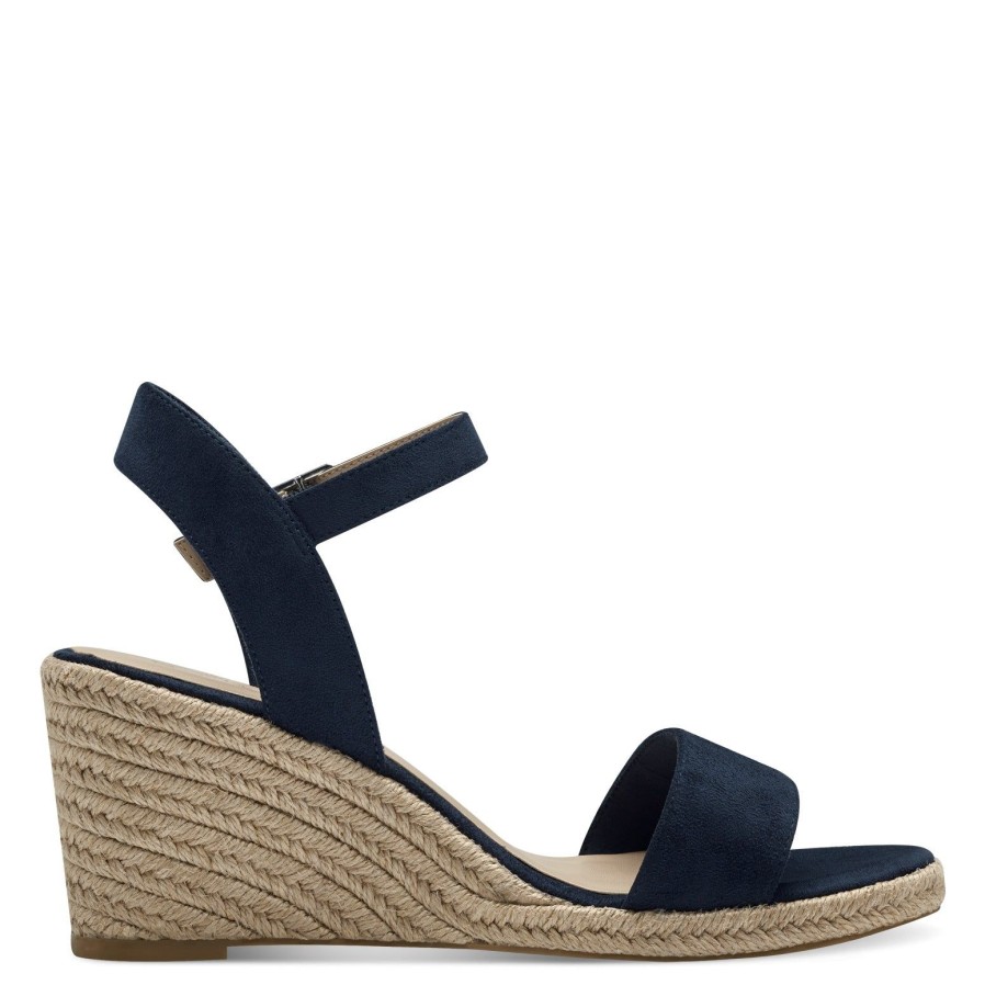 Tamaris Tamaris Wedge Espadrille Sandal 28300 | Navy | Heeled Sandals