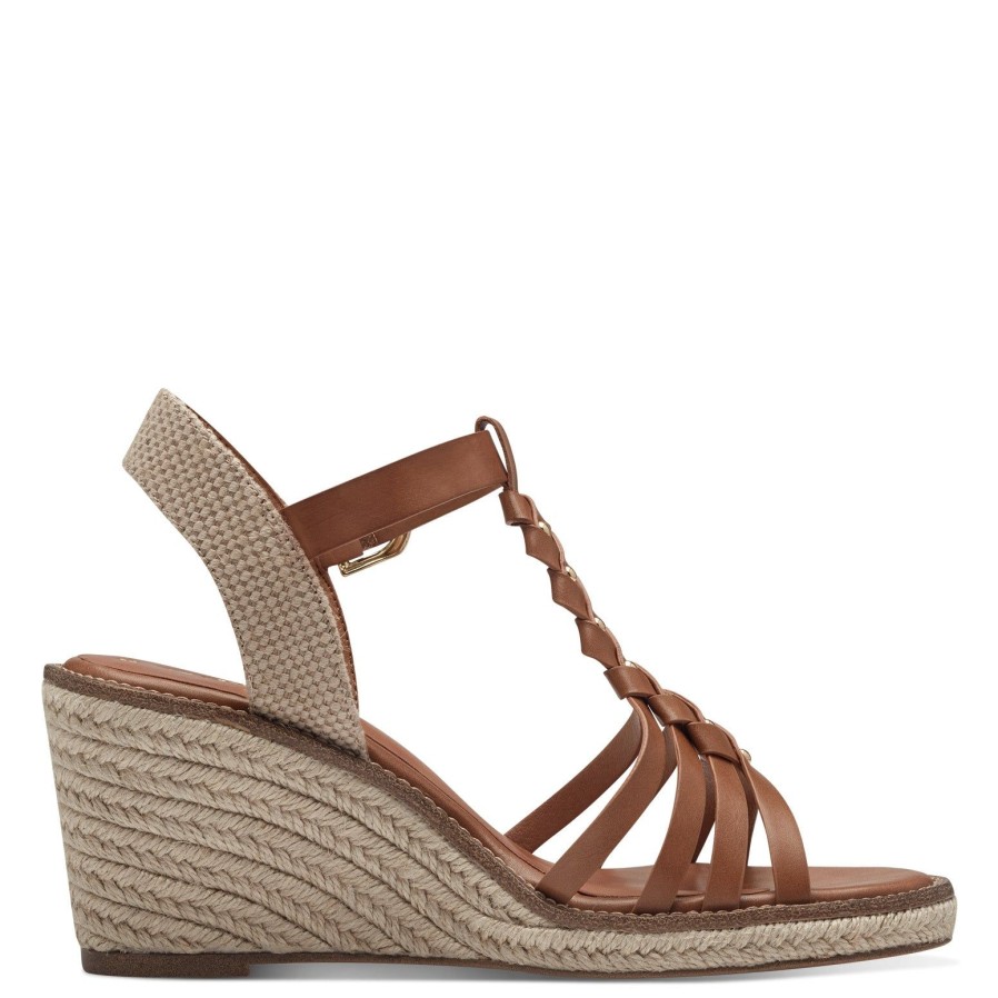 Tamaris Tamaris Wedge Heel Sandal 28042 | Cognac | Heeled Sandals