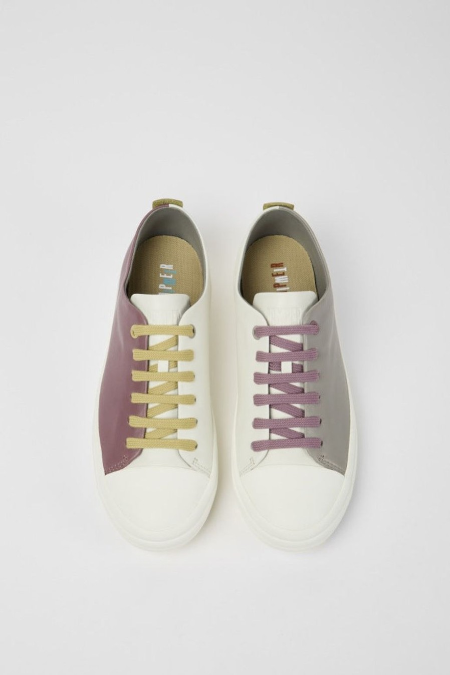 Camper Women’s Camper Twins | Multicolour Leather Sneaker | Purple/Grey | Trainers