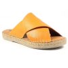 LazyDogz Lazy Dogz | Santorini Leather Mule | Orange | Flat Sandals