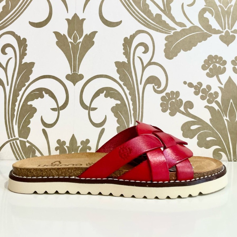 Yokono Yokono | Palma-139 Slip On Sandal | Red | Flat Sandals