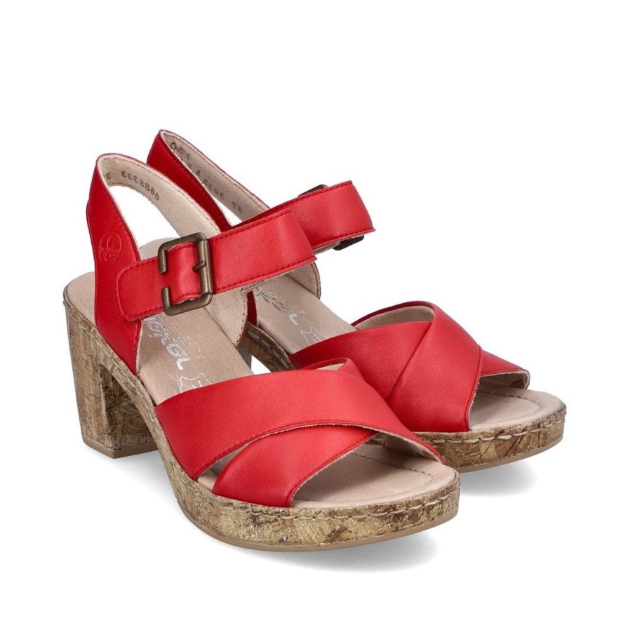 Rieker Rieker | Heeled Sandal | 66853-33 | Red | Comfortable Classics