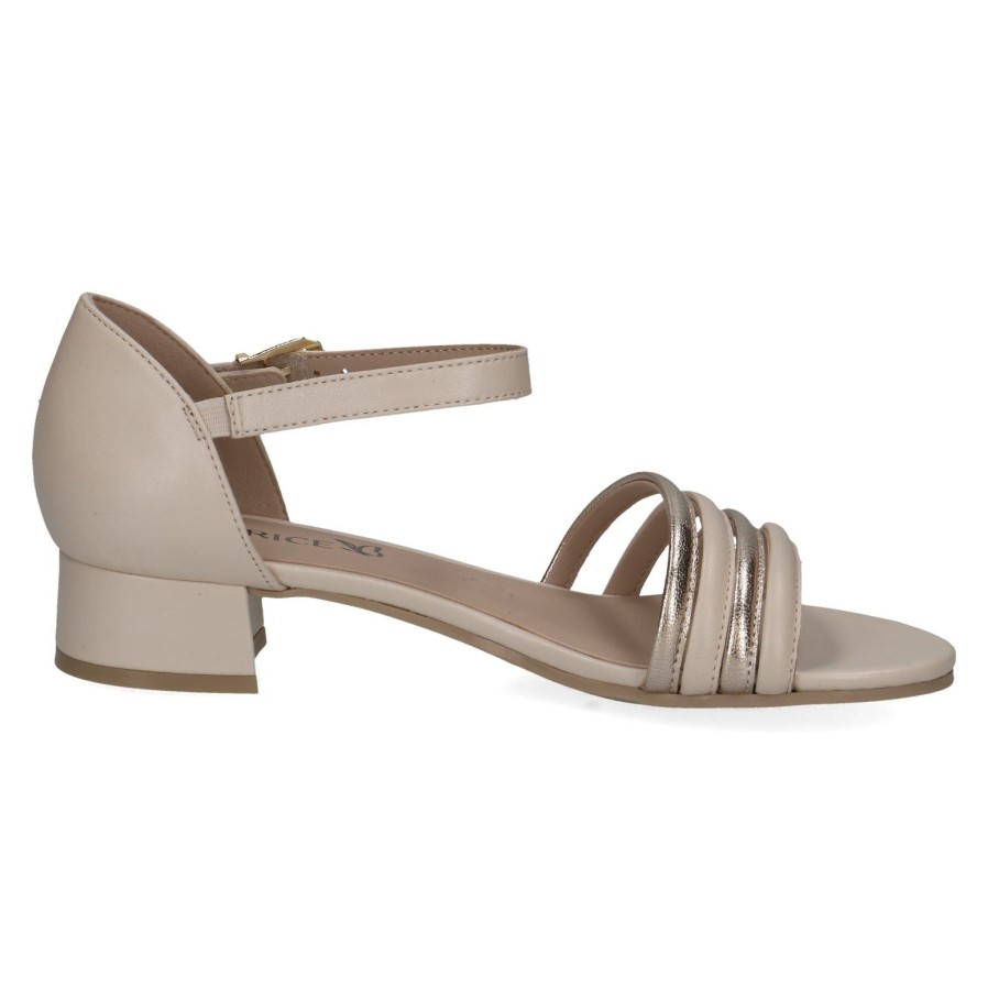 Caprice Caprice Heeled Sandal 28200 | Cream \\\\\\\\ Gold | Heeled Sandals