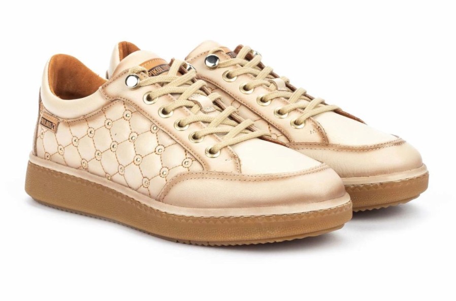 Pikolinos Women’s Pikolinosbaeza Leather Sneaker In Cream Leather W8V | Trainers