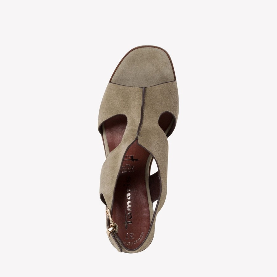 Tamaris Tamaris Heeled Sandal 28343 | Light Olive | Heeled Sandals