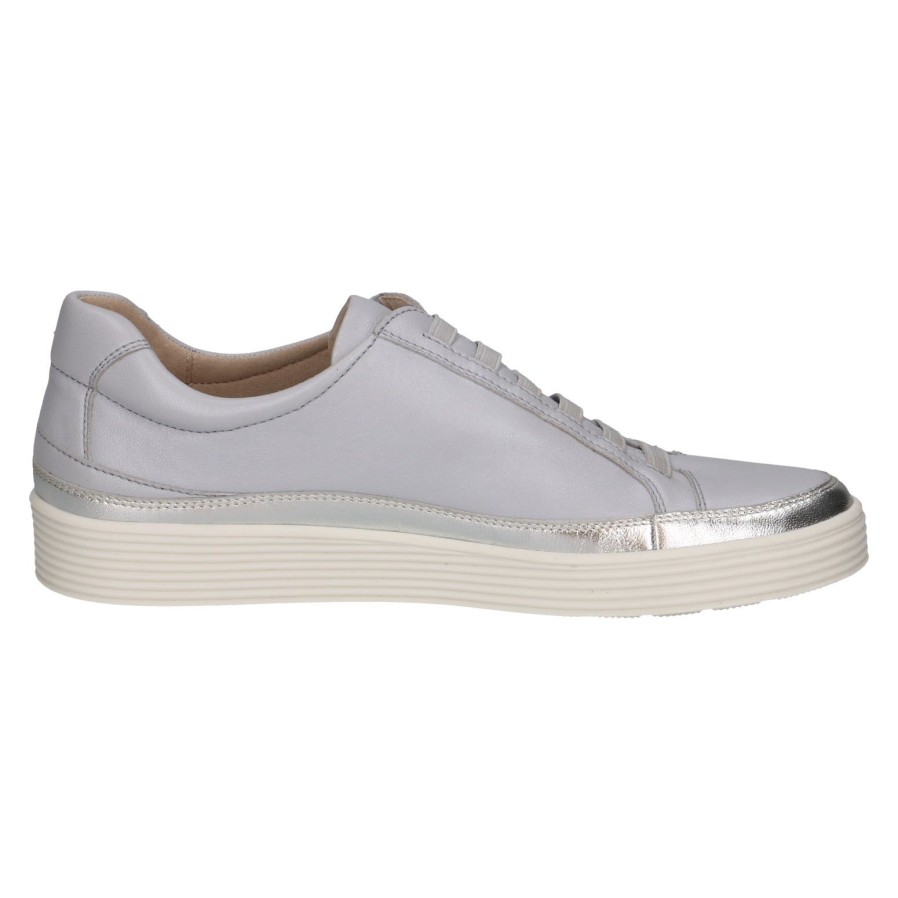 Caprice Caprice Leather Zip - Up Trainer 23755 | Blue Pearl | Trainers