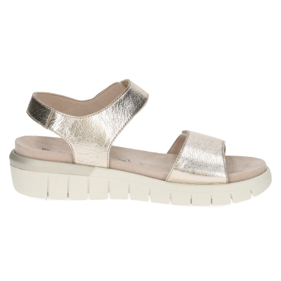 Caprice Caprice Velcro Sandal 28701 | Platinum | Comfortable Classics