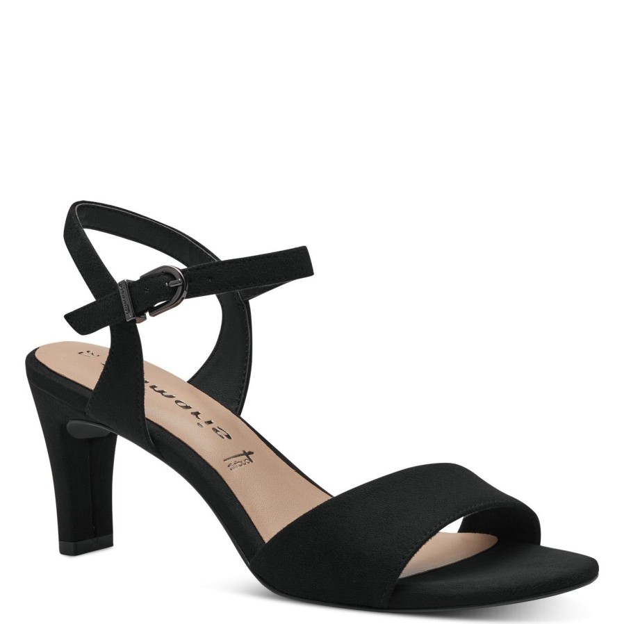 Tamaris Tamaris Kitten Heel 28028| Black | Heeled Sandals