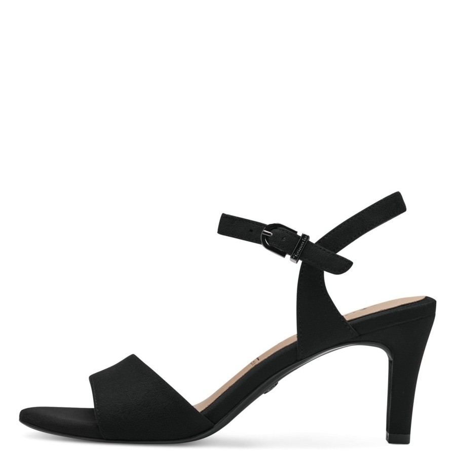 Tamaris Tamaris Kitten Heel 28028| Black | Heeled Sandals