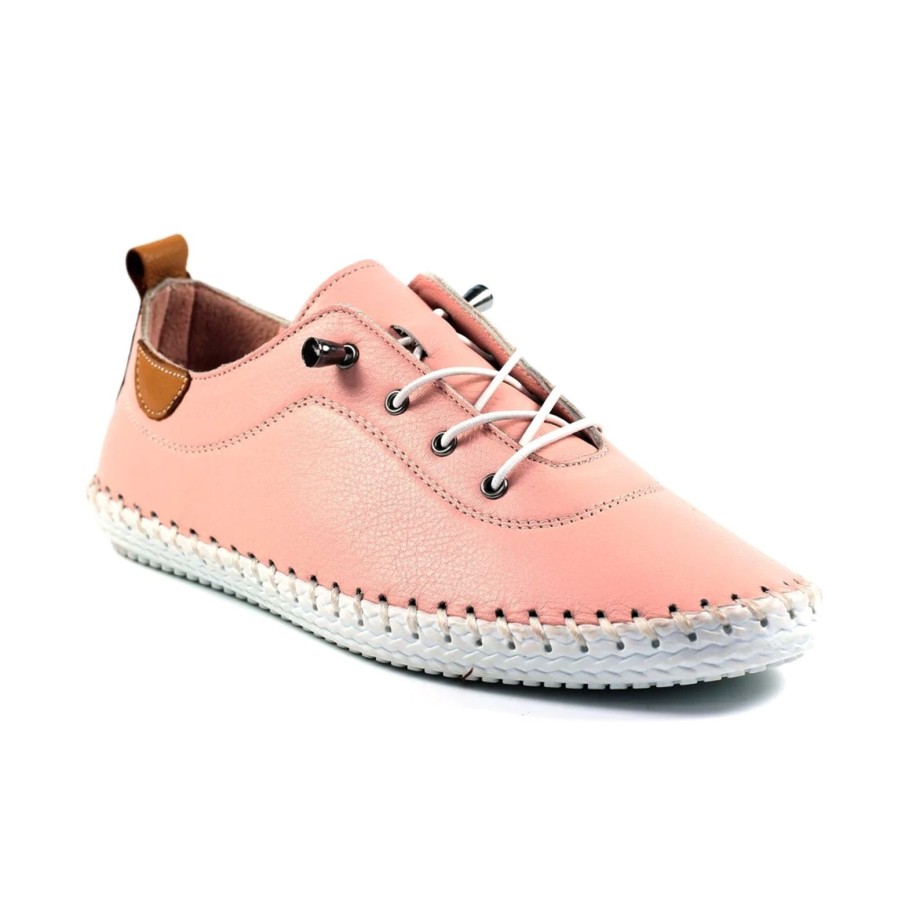 Lunar Lunar | St Ives Leather Plimsoll | Pink | Trainers