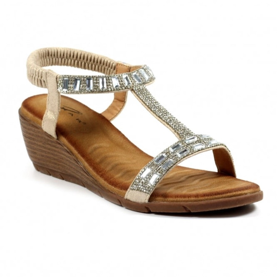 Lunar Lunar | Macie Wedge Sandal | Silver | Heeled Sandals