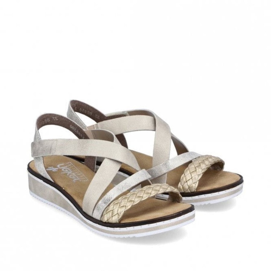 Rieker Rieker | Metallic Sandal | V3663-90 | Gold | Flat Sandals