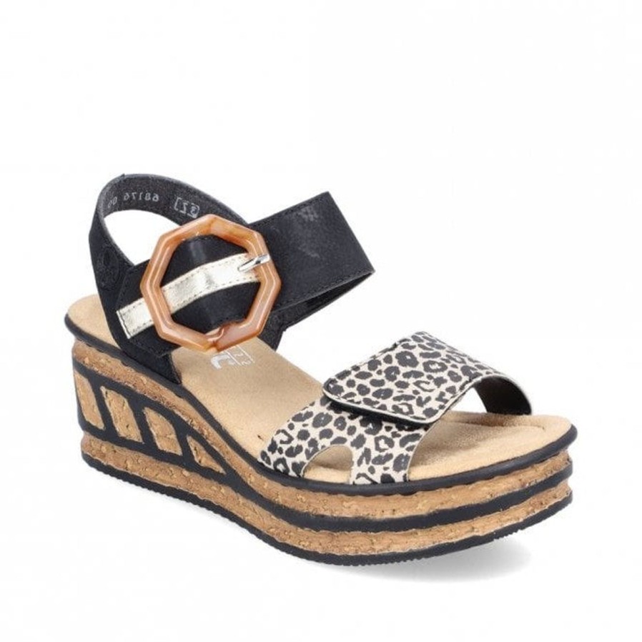 Rieker Rieker | Platform Sandal | 68176-00 | Leopard | Heeled Sandals