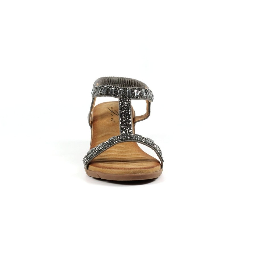 Lunar Lunar | Macie Wedge Sandal | Pewter | Heeled Sandals