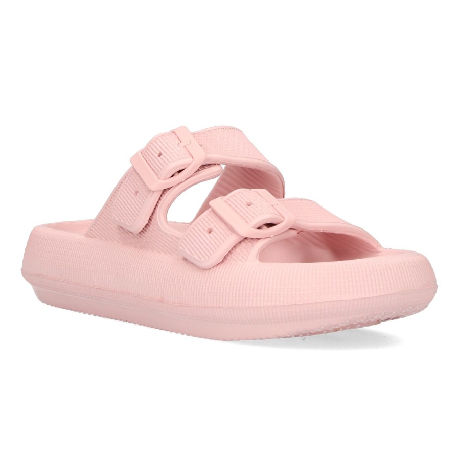 Laura Vita Laura Vita | Nuon 08 Cloud Slider | Rose | Flat Sandals