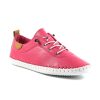 Lunar Lunar | St Ives Leather Plimsoll | Raspberry | Trainers