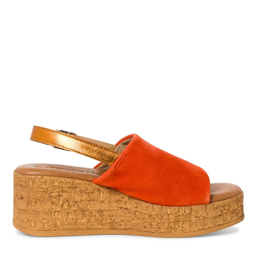 Tamaris Tamaris Wedge Sandal 28393 | Orange | Heeled Sandals