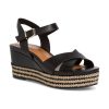 Tamaris Tamaris | Leather Wedge Sandal 28001 | Black | Heeled Sandals