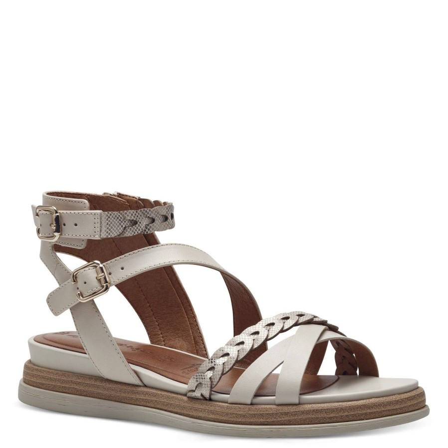 Tamaris Tamaris Gladiator Sandal 28210 | Ivory | Flat Sandals