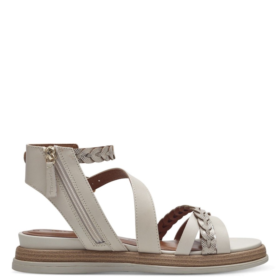 Tamaris Tamaris Gladiator Sandal 28210 | Ivory | Flat Sandals