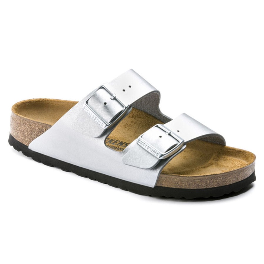 Birkenstock Birkenstock | Arizona Birko-Flor | Silver | Flat Sandals