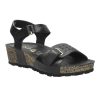 Yokono Yokono | Mahon-005 Low Wedge Sandal | Black | Heeled Sandals