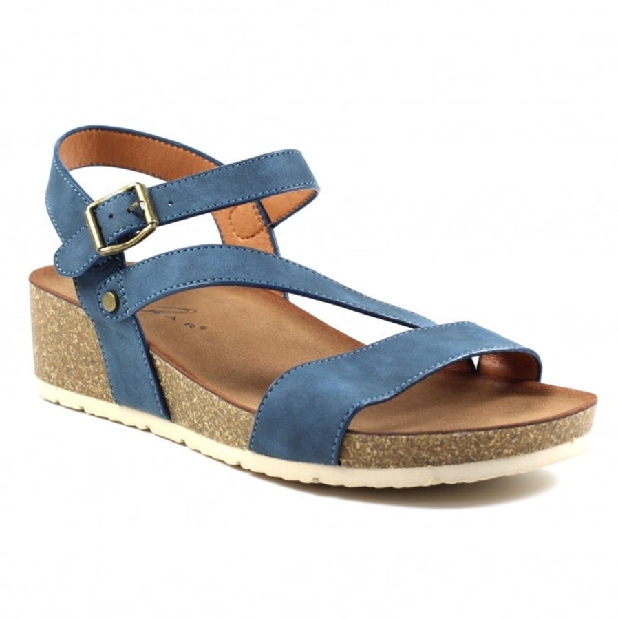 Lunar Lunar | Cluster Wedge Sandal | Navy | Heeled Sandals