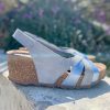 Yokono Yokono | Mora-014 Wedge Sandal | Sky Blue/Metallic | Heeled Sandals