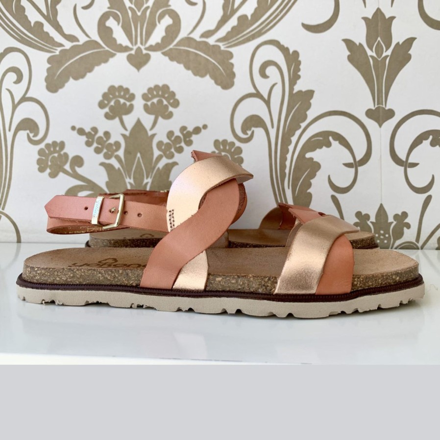 Yokono Yokono Flat Sandal | Rodas-001 | Rose Gold/Salmon | Flat Sandals