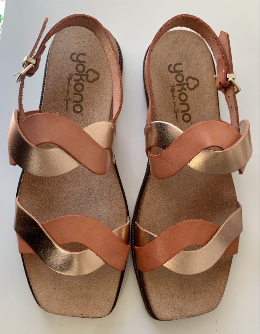 Yokono Yokono Flat Sandal | Rodas-001 | Rose Gold/Salmon | Flat Sandals