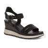 Tamaris Tamaris | Leather Wedge Sandal 28302 | Black | Heeled Sandals