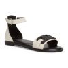 Tamaris Tamaris | Flat Leather Sandal 28128 | Ivory/Black | Flat Sandals