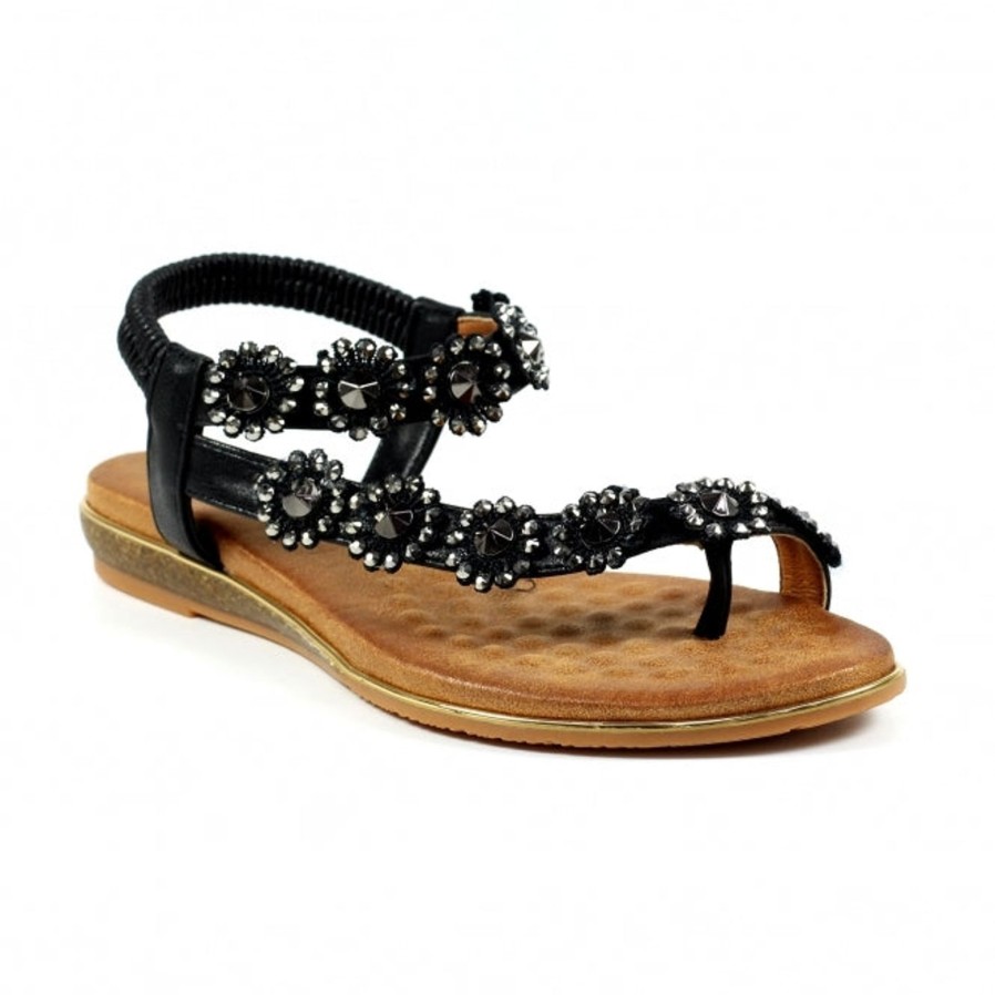 Lunar Lunar | Charlotte Ii Sandal | Black | Flat Sandals