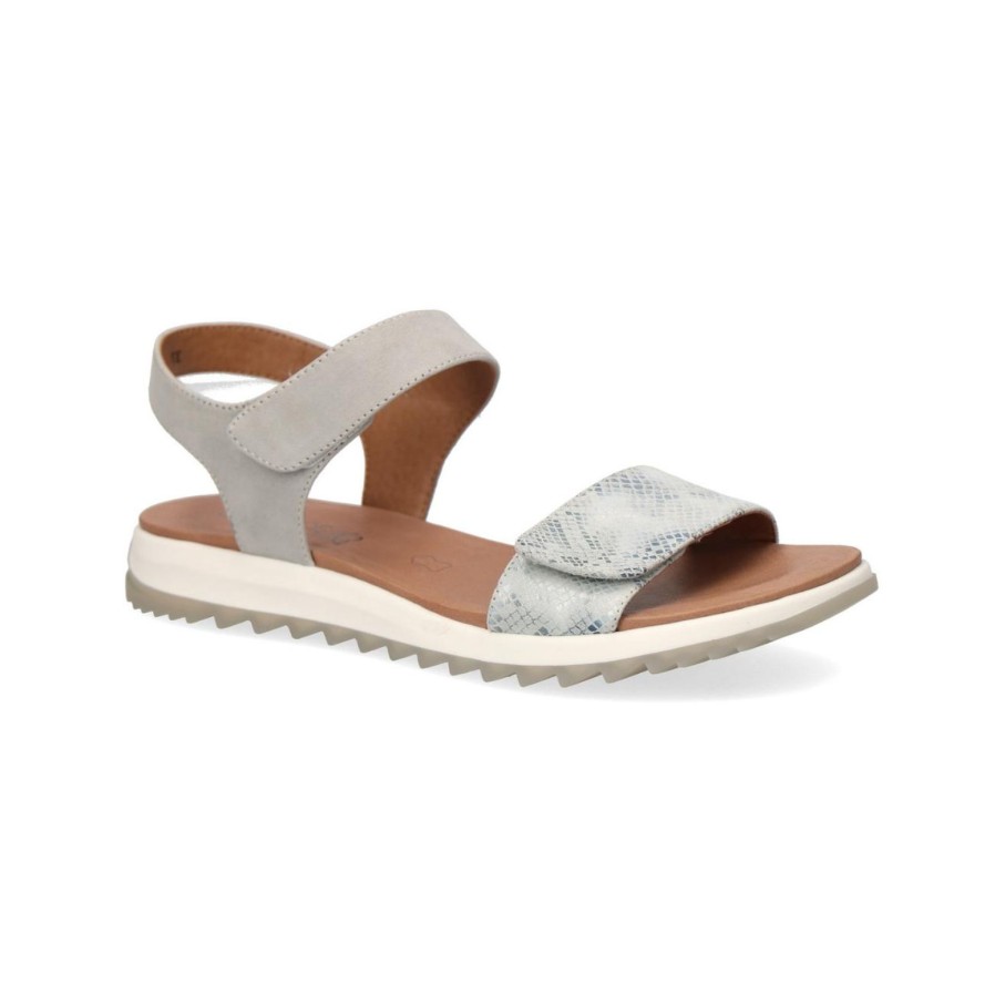 Caprice Caprice Suede Sandal | 28703 | Grey Comb | Flat Sandals