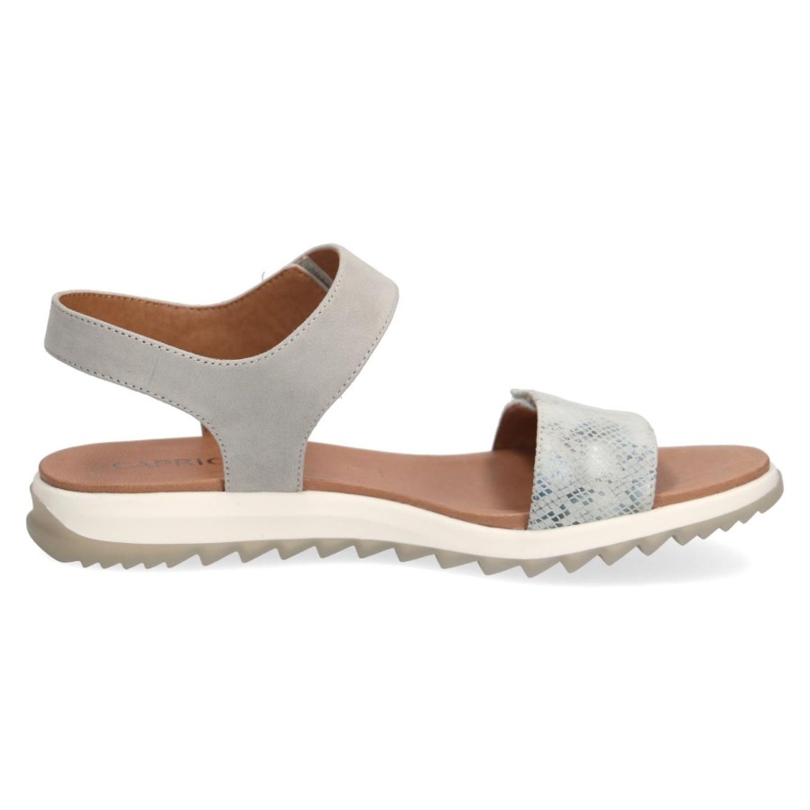 Caprice Caprice Suede Sandal | 28703 | Grey Comb | Flat Sandals