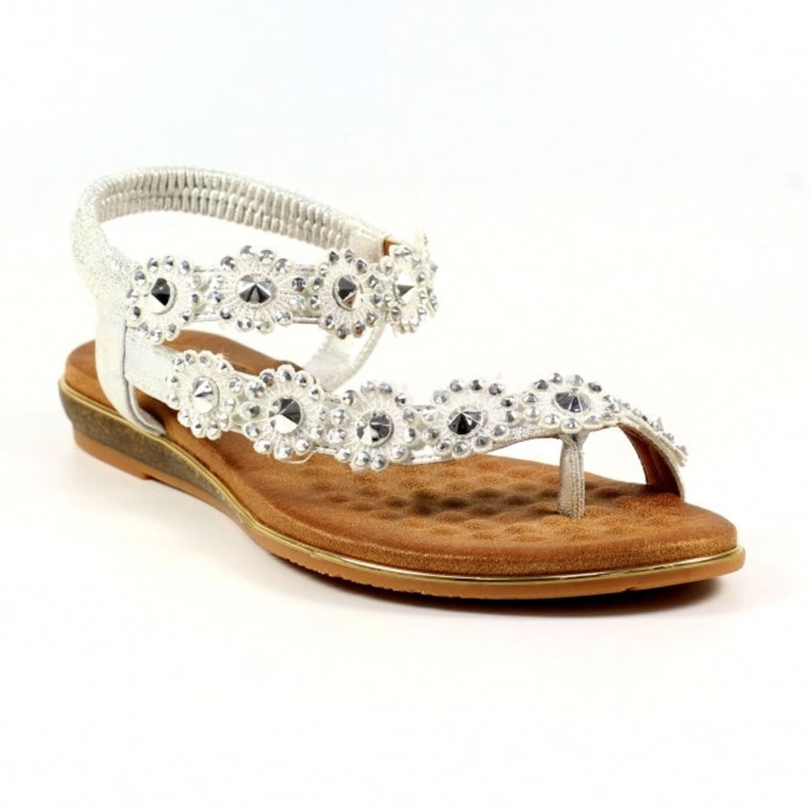 Lunar Lunar | Charlotte Ii Sandal | Silver | Flat Sandals