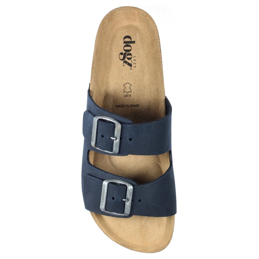 Lunar Lazy Dogz | Roco Suede Sandal | Navy | Flat Sandals