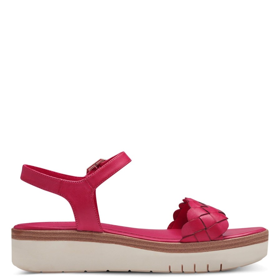 Tamaris Tamaris Flatform Sandal 28216 | Fushia | Flat Sandals