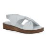 Caprice Caprice | Soft Leather Twist Sandal 28208 | White | Flat Sandals