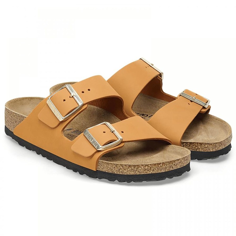 Birkenstock Arizona Nubuck Leather | Burnt Orange | Flat Sandals