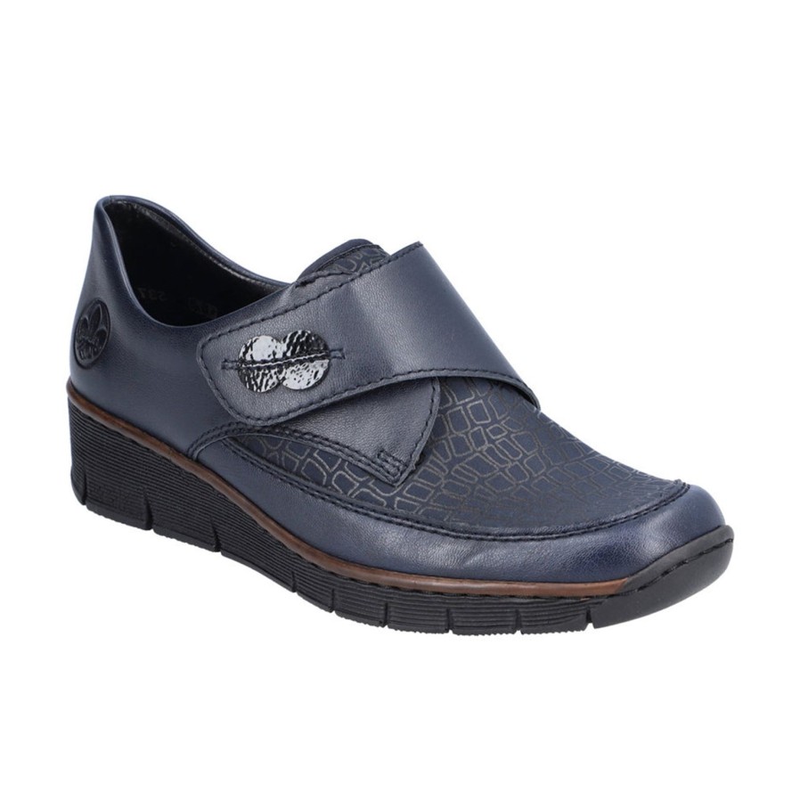 Rieker Rieker Classic Velcro Shoe | 537C0-14 | Navy | Brogues And Loafers