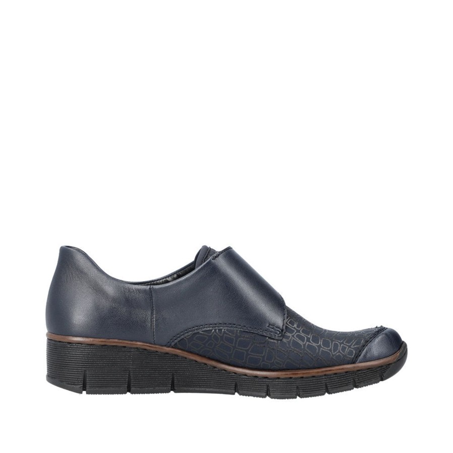 Rieker Rieker Classic Velcro Shoe | 537C0-14 | Navy | Brogues And Loafers