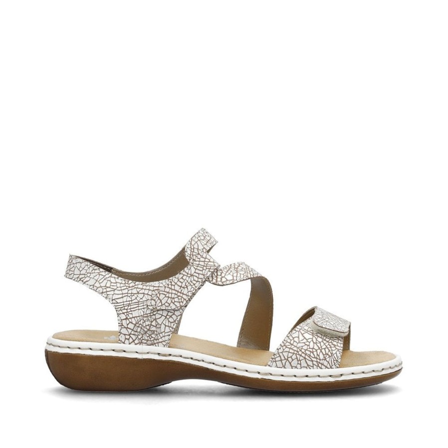 Rieker Rieker | Leather Sandal | 659C7-81 | White | Comfortable Classics