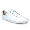 Lunar Lunar | St Ives Leather Plimsoll | White | Trainers