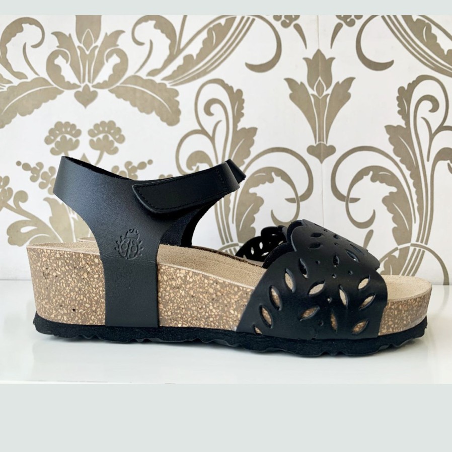 Yokono Yokono Wedge Sandal | Mahon 003 | Black | Heeled Sandals